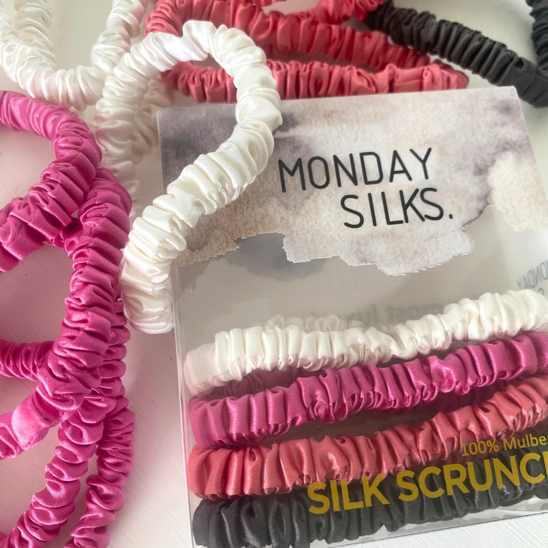 Skinny Silk Scrunchies - Summer 4 Pack