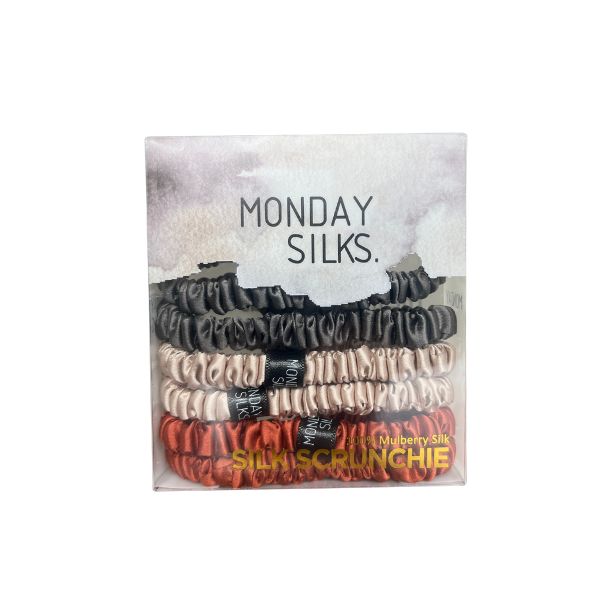 Midi Silk Scrunchies - Copper Mix 6 pack | Monday Silks NZ
