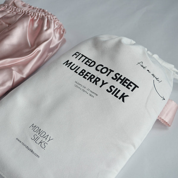 Silk Cot Sheet Fitted - Pink Petal
