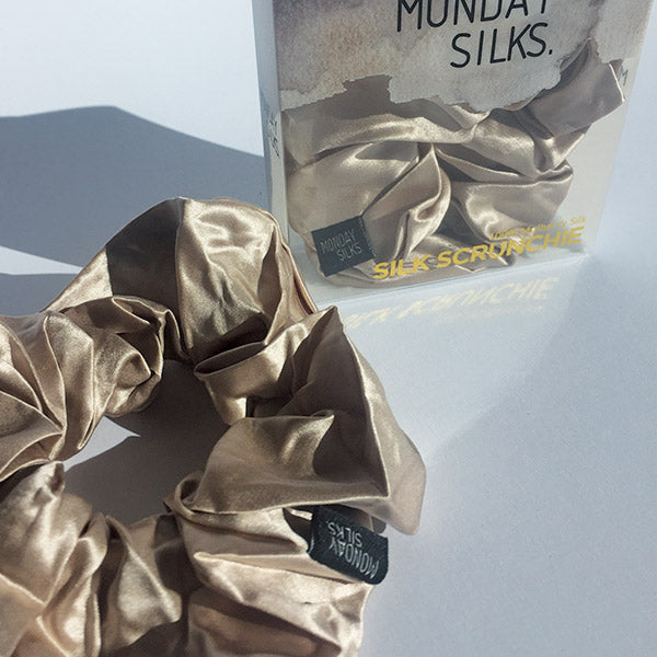 Large Silk Scrunchies - Champagne