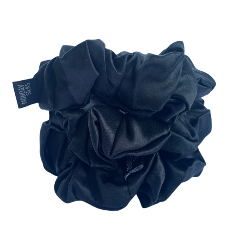 Midi Silk Scrunchies - Black 3 Pack