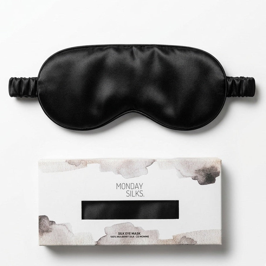 Black silk eye mask nz | Monday Silks