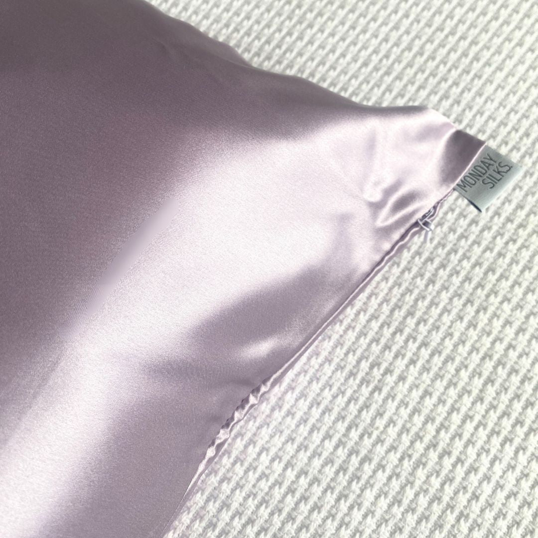 Lilac purple silk pillowcase by monday silks