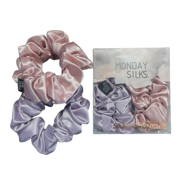 Midi Silk Scrunchies - Pink-lilac gift  Pack | Monday Silks