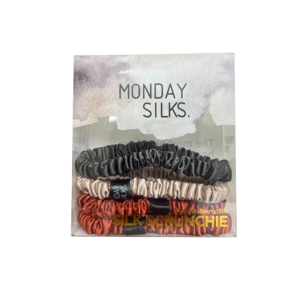 Skinny Silk Scrunchies - Copper 4 Pack | Monday Silks