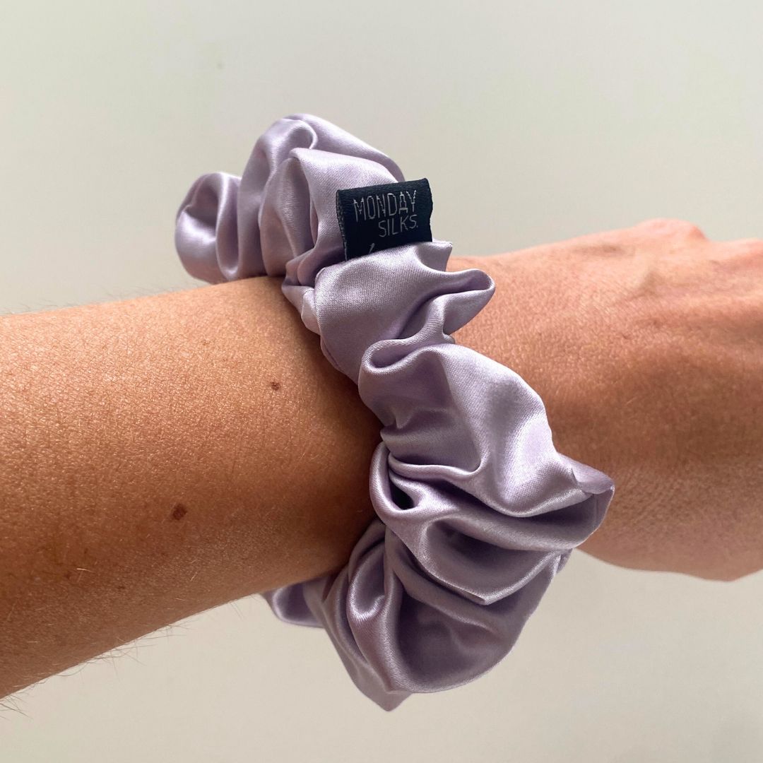 silk scrunchies nz lilic purple