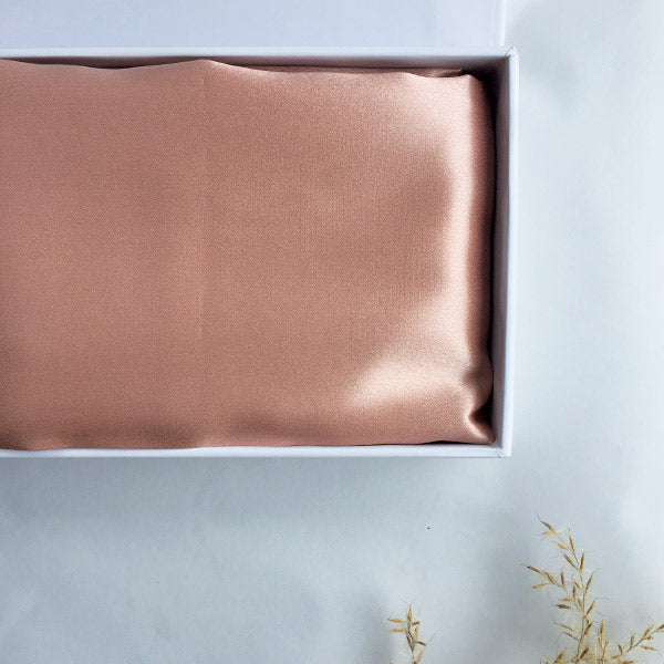 Rose Gold Silk Pillowcase by Monday Silks