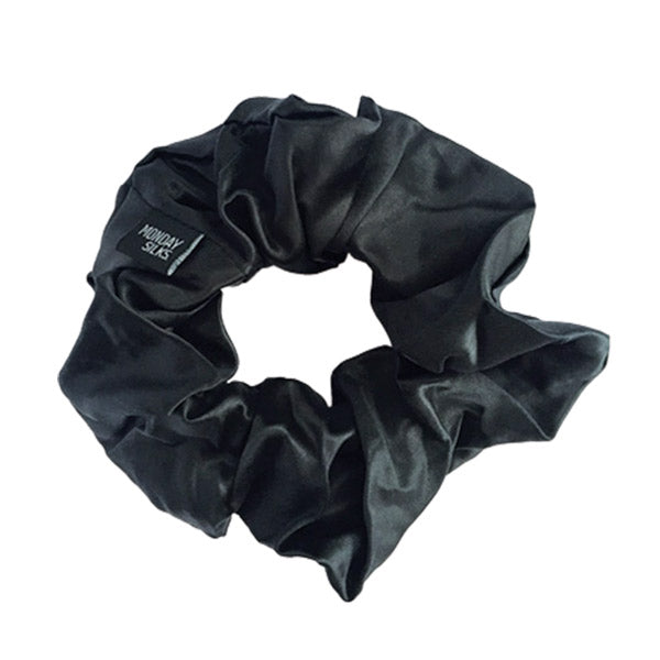 Large Silk Scrunchies - Black
