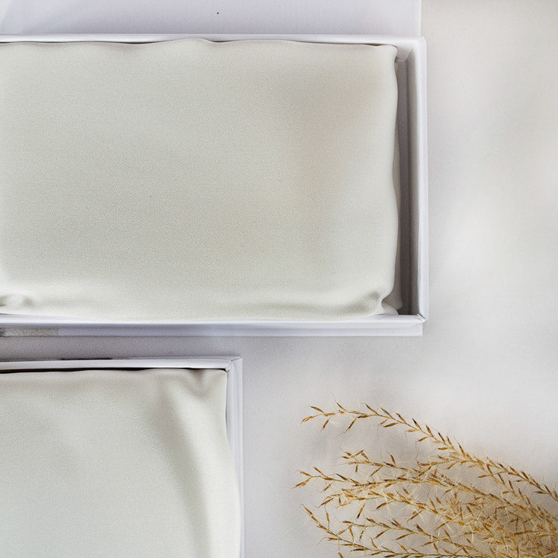 2 Ivory White Silk Pillowcase - Std - Monday Silks