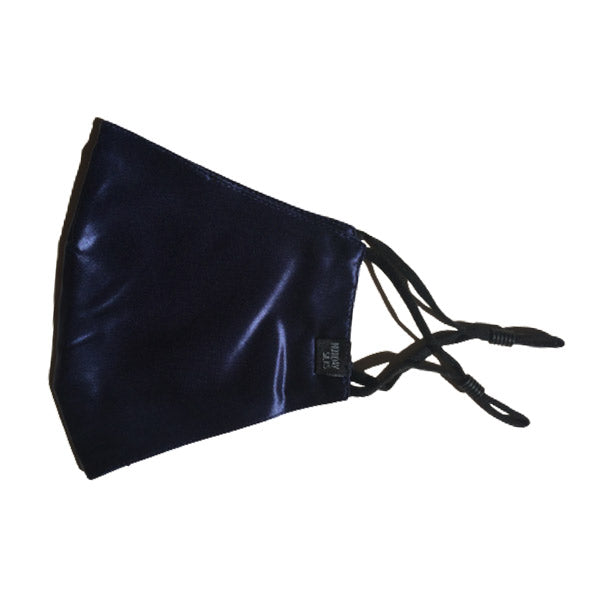 Navy blue Silk Face Mask - Anti Irritating & Breathable | Monday Silks NZ crafted from high-grade mulberry silk. Soft and breathable.