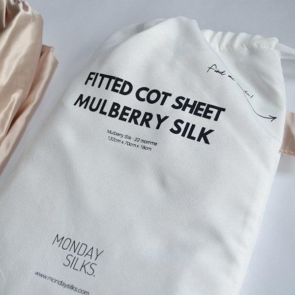 Silk Cot Sheet Fitted - Nude
