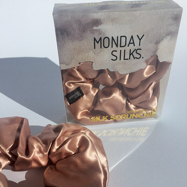 Large Silk Scrunchies - Rose Gold