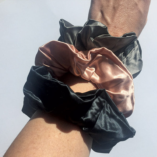 Large Silk Scrunchies - Rose Gold