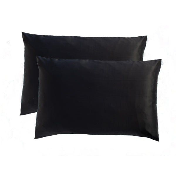 2 Black Silk Pillowcase - Std - Monday Silks